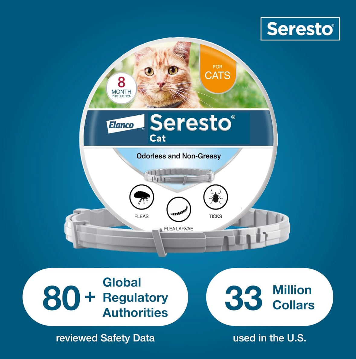 Seresto Cat Vet-Recommended Flea & Tick Treatment & Prevention Collar for Cats | 8 Months Protection - Online Swap Meet