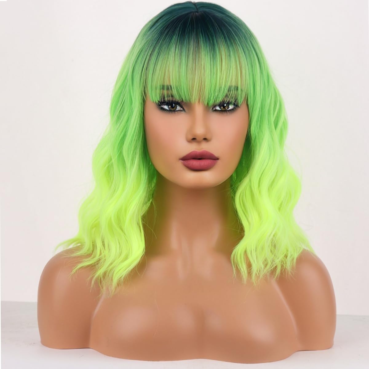 Neon Green Ombre Synthetic Wig - Online Swap Meet