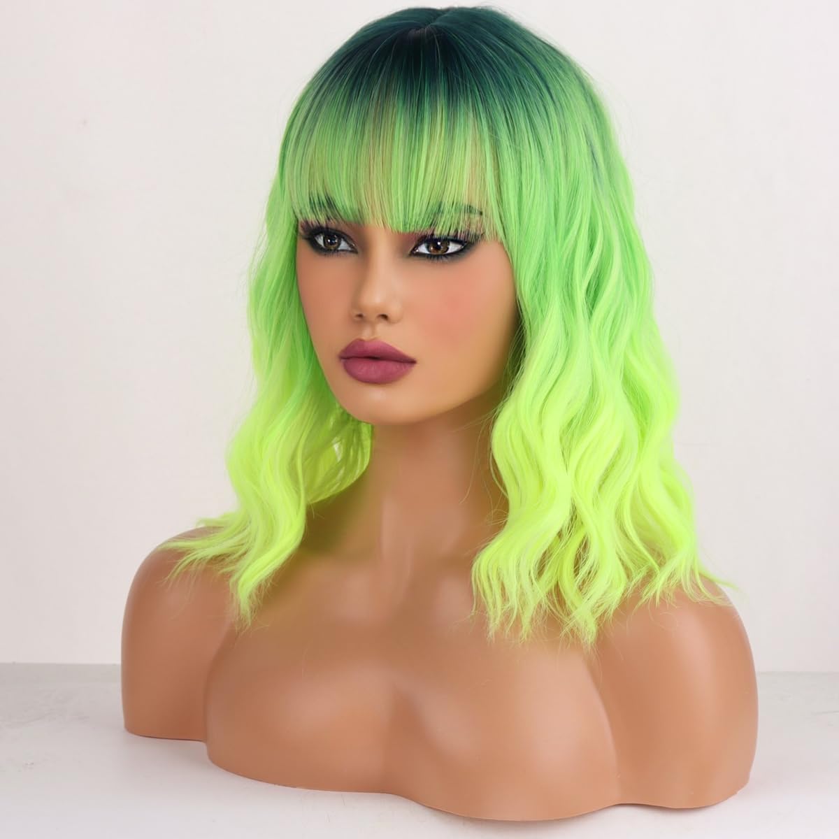 Neon Green Ombre Synthetic Wig - Online Swap Meet