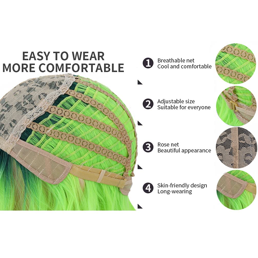 Neon Green Ombre Synthetic Wig - Online Swap Meet