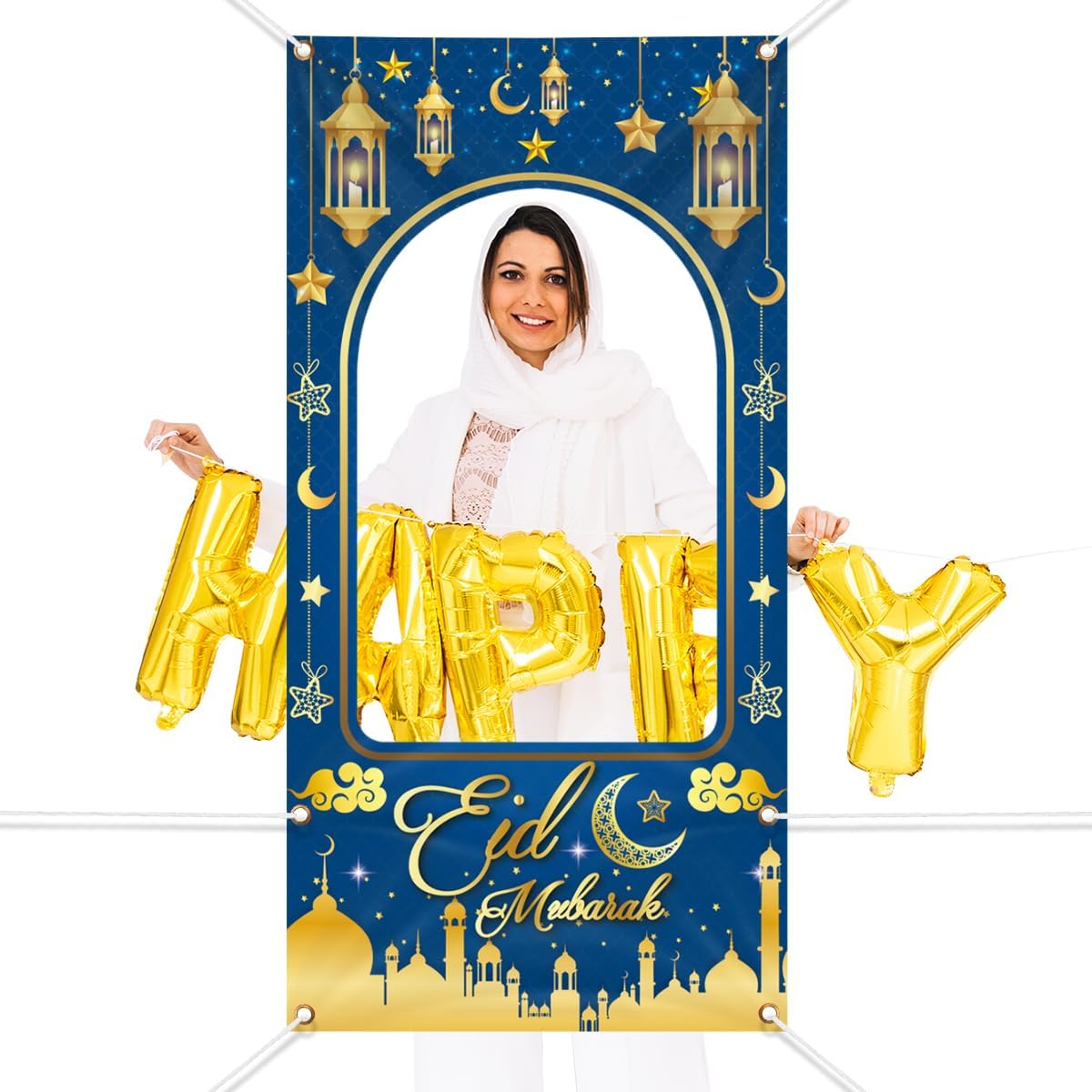 EID Mubarak Photoshoot Backdrop, 71" x 35" - Online Swap Meet