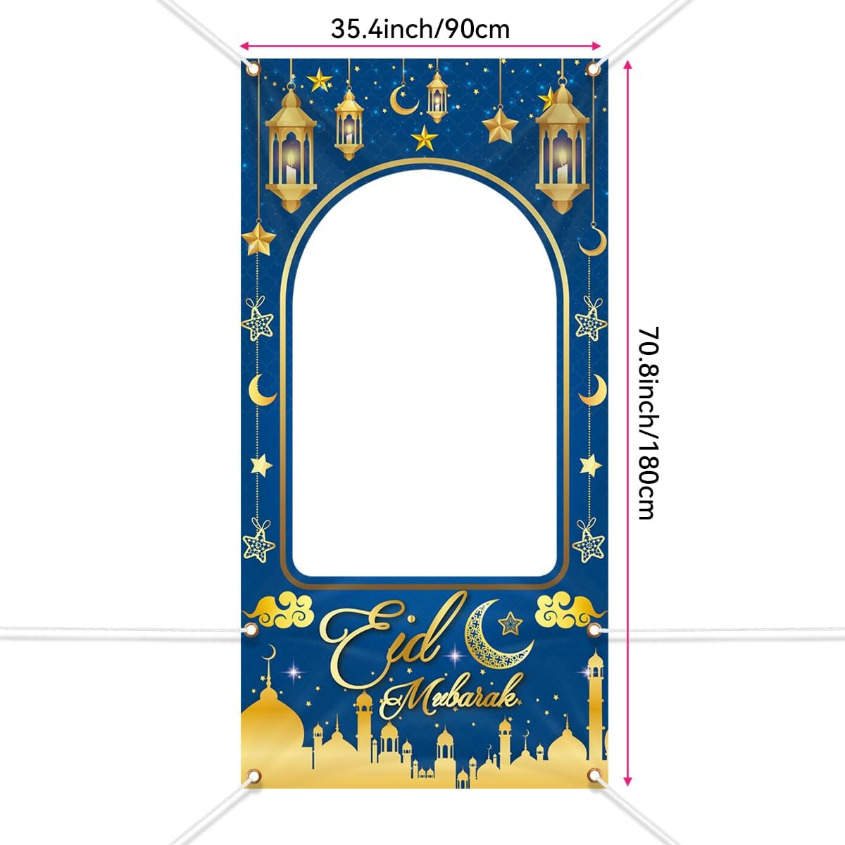 EID Mubarak Photoshoot Backdrop, 71" x 35" - Online Swap Meet