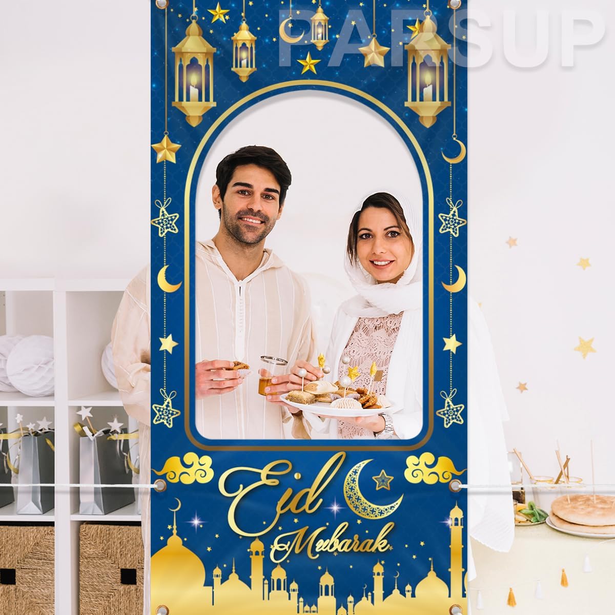 EID Mubarak Photoshoot Backdrop, 71" x 35" - Online Swap Meet
