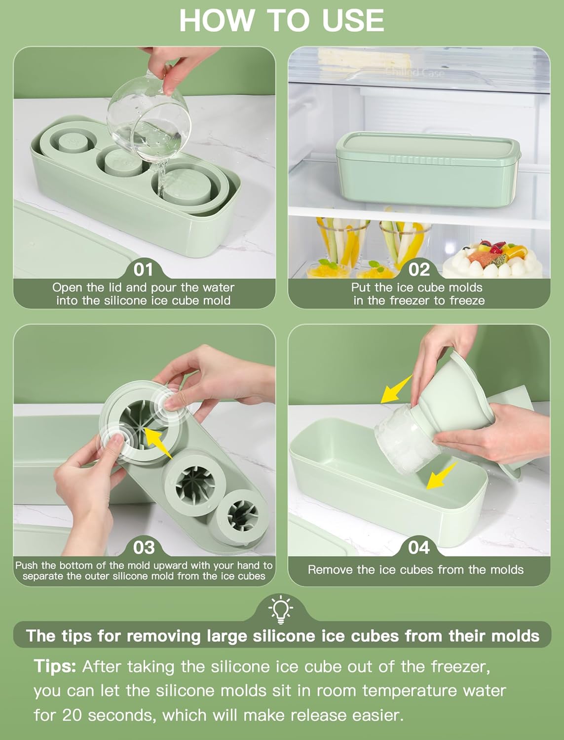 Ice Cube Tray for Tumbler Cup 30oz-40oz