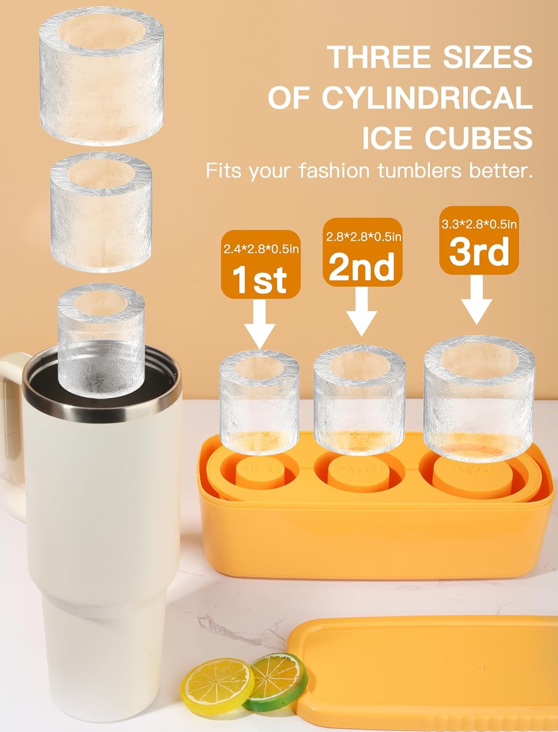 Ice Cube Tray for Tumbler Cup 30oz-40oz