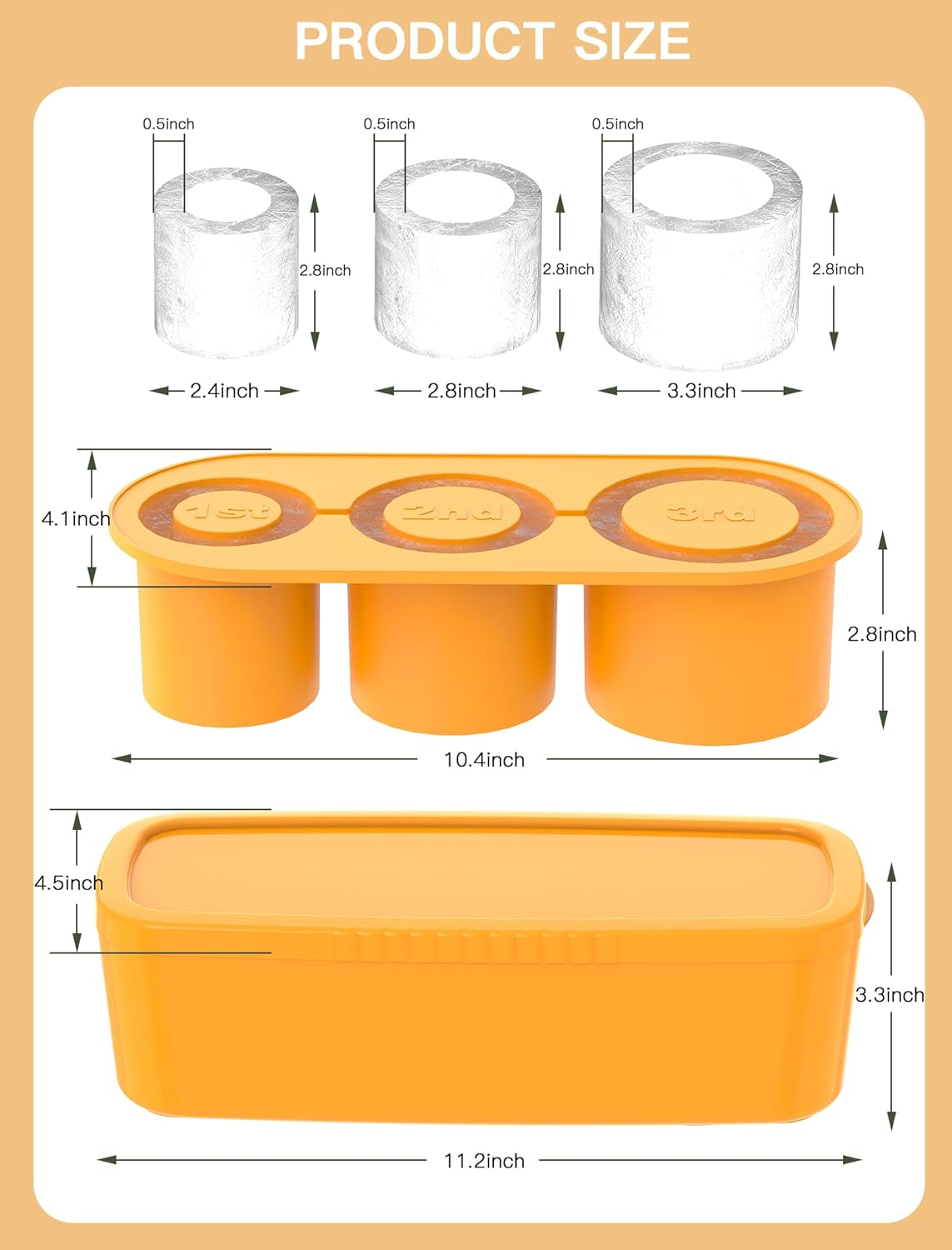 Ice Cube Tray for Tumbler Cup 30oz-40oz