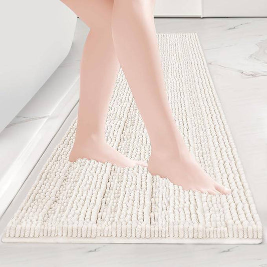 BALEINE Microfiber Bathroom Rug (Cream, 59"x20") - Online Swap Meet