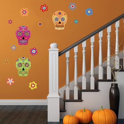 Colorful Skull Flower Room Decorations