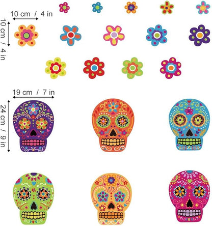 Colorful Skull Flower Room Decorations