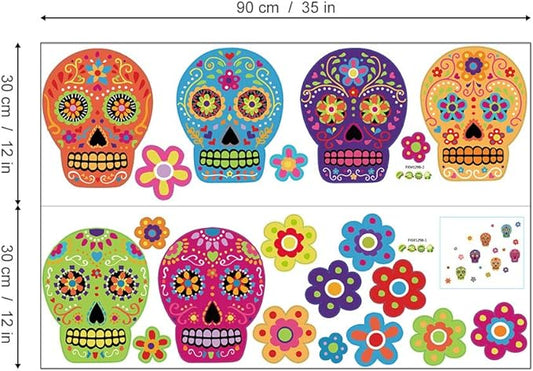 Colorful Skull Flower Room Decorations