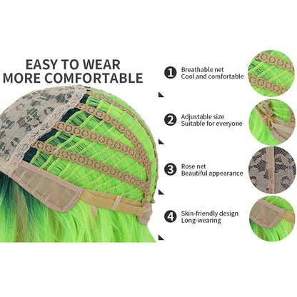 Neon Green Ombre Synthetic Wig - Online Swap Meet