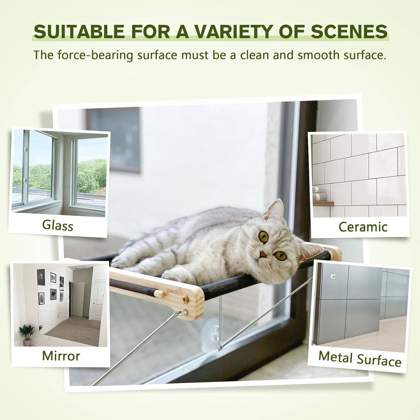 Pecute Cat Window Perch Hammock for Window with Metal Support, Large - Online Swap Meet