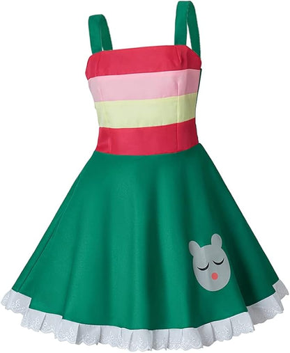 Saniplaycos Princess Star Butterfly Cosplay Dress Costume Green Mini Dress for Women