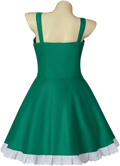 Saniplaycos Princess Star Butterfly Cosplay Dress Costume Green Mini Dress for Women