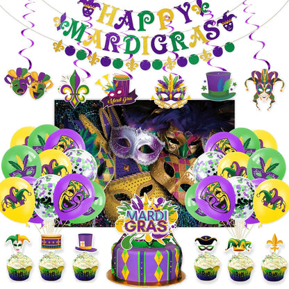 Whaline 49pc Mardi Gras Party Décor Set