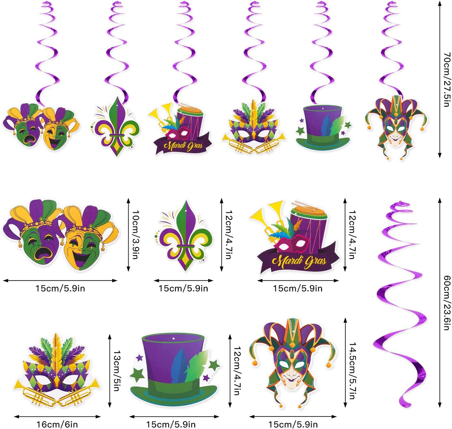 Whaline 49pc Mardi Gras Party Décor Set