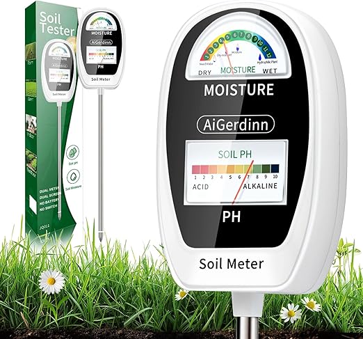 2-in-1 Soil Test Kit, Dual Meter, Dual Screen