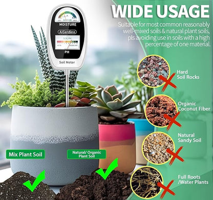 2-in-1 Soil Test Kit, Dual Meter, Dual Screen