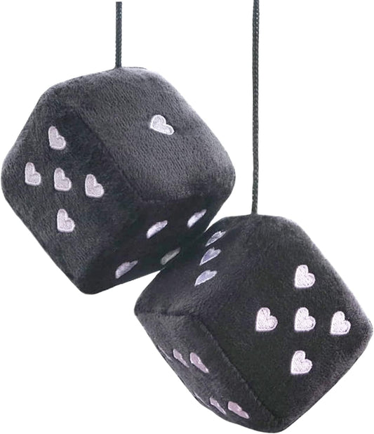 Black Plush Dice for Car Rearview Mirror - Online Swap Meet