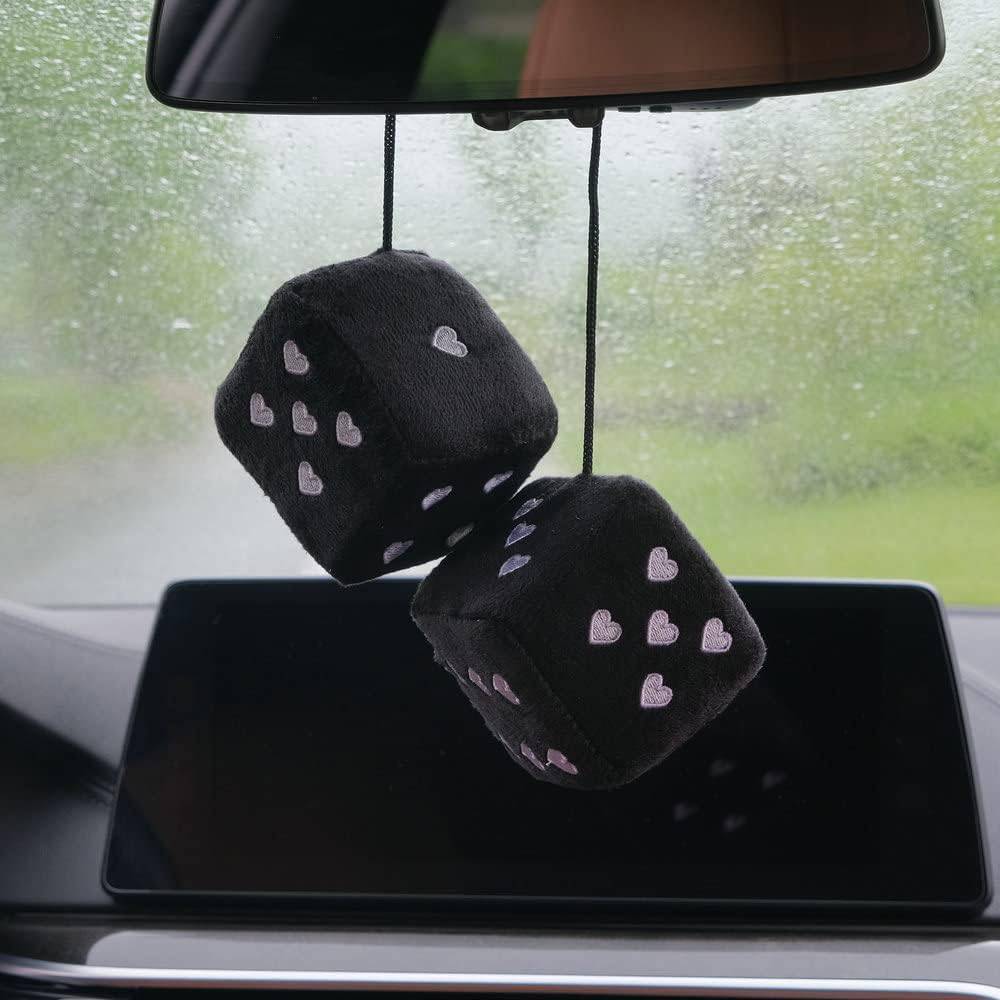 Black Plush Dice for Car Rearview Mirror - Online Swap Meet