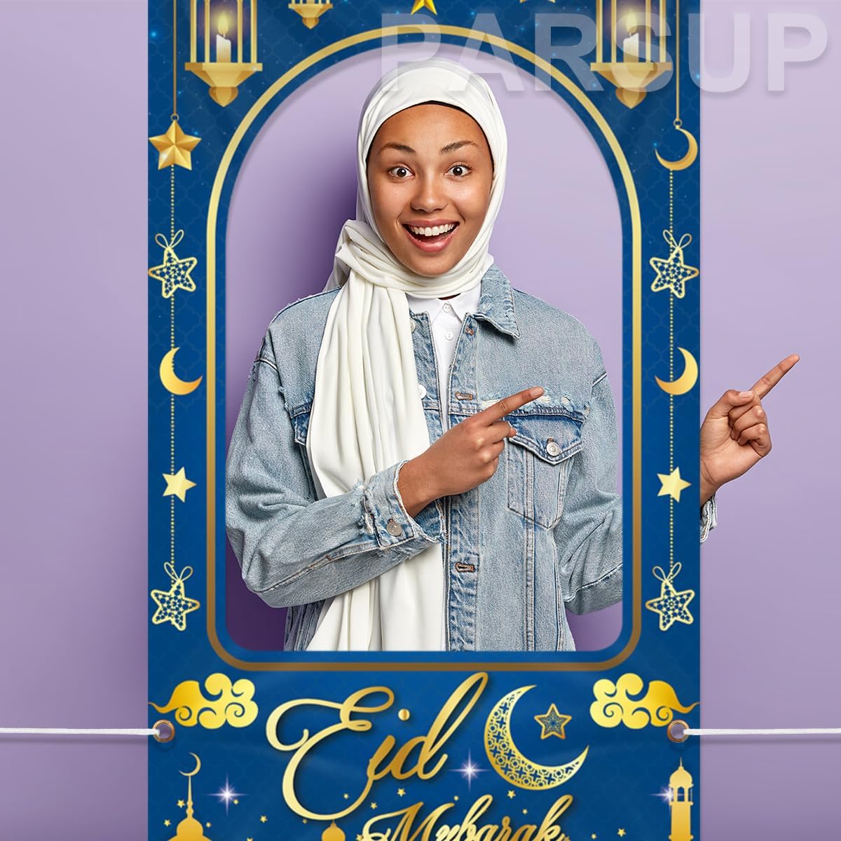 EID Mubarak Photoshoot Backdrop, 71" x 35"