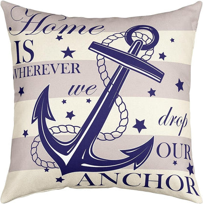 Erosebridal Nautical Anchor Throw Pillow