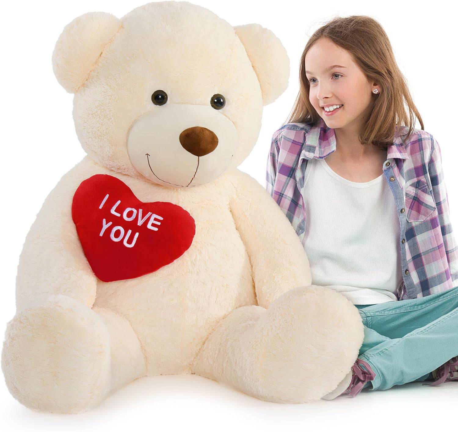 Giant Teddy Bear 52"- I Love You Red Heart - Online Swap Meet